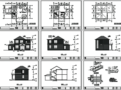 二层小别墅建筑 施工图