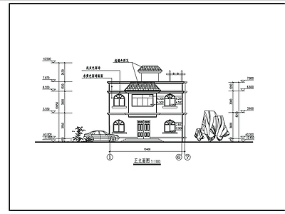 二层别墅建筑 施工图