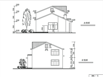 二层别墅建筑 施工图