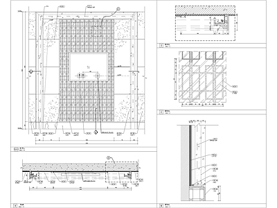 餐厅背景墙及备餐柜节点大样 施工图 柜类