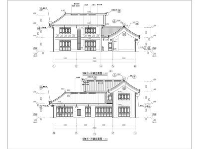 中式商业街建筑 施工图