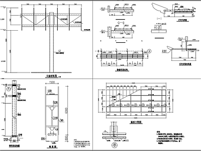 18米双面高耸立柱广告牌结构 施工图