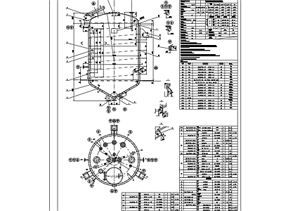 7立方锥形反应釜 施工图