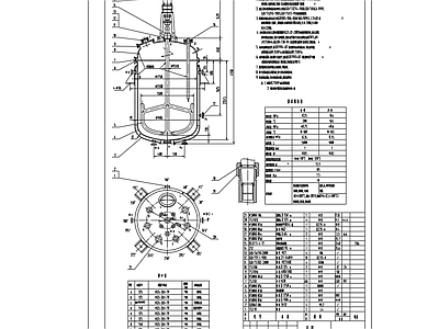 K5000搪玻璃反应釜总装配 施工图