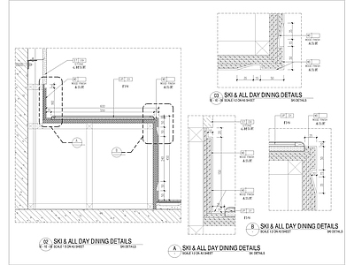 墙身及坐凳节点大样 施工图