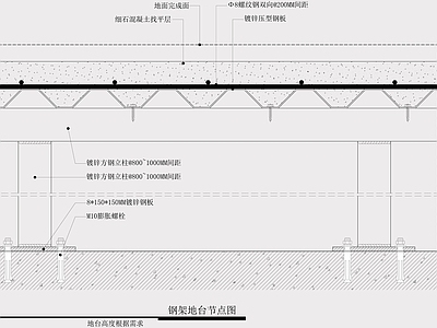 钢架地台节点 施工图