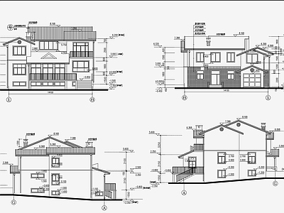 新中式别墅建筑 施工图