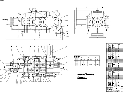 三级减速器总体图