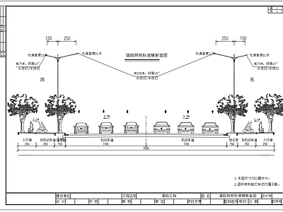 道路照明横断面 施工图