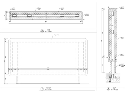 屏风隔断大样图 施工图 家具节点