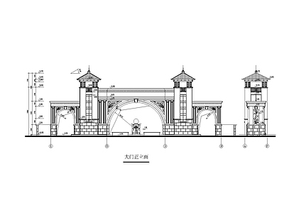 欧式室外大门 施工图 建筑通用节点