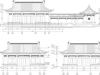 水榭亭廊古建筑 施工图