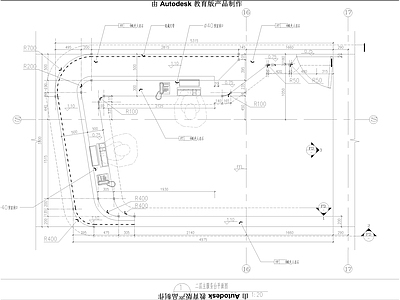 工装服务台节点大样 施工图 前台