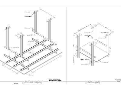 天花转换层立体详图 施工图