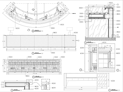 接待台墙身大样详图 施工图 前台