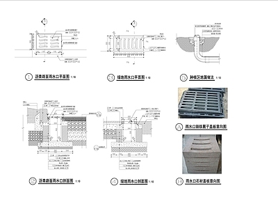 雨水口导水槽及截水沟详图 施工图