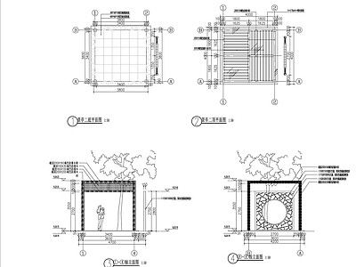 景观亭详图 施工图