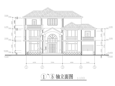 三层550平别墅建筑 施工图