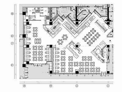 700㎡自助餐厅室内 施工图