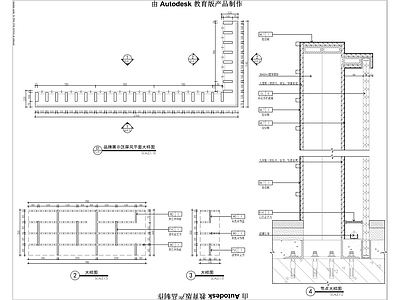 展示区屏风大样 施工图 家具节点