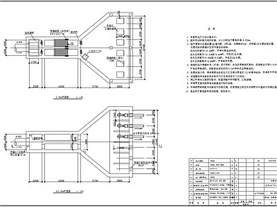 污水厂粗格栅污水提升泵房平面剖面图 施工图