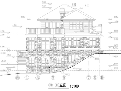 山地精品别墅建筑 施工图