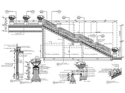 主入口台阶详图 施工图