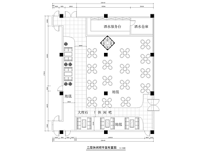 休闲吧装修 施工图