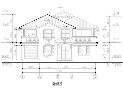 二层400平别墅自建房建筑 施工图