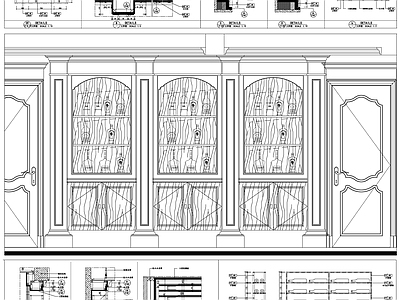 酒架酒柜详图 施工图	 柜类
