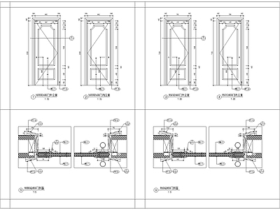 实木门详图 施工图 通用节点
