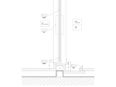 淋浴玻璃门节点 施工图 通用节点