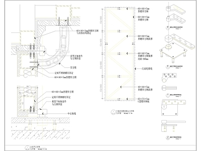 超高超重门安装节点 施工图 通用节点