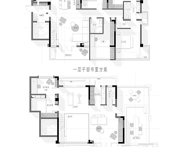 290平复式项目平面图 彩平图  别墅