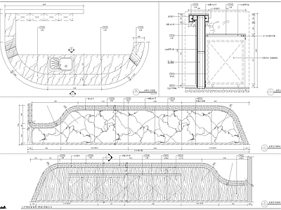 异型接待台水吧台大样 施工图 节点