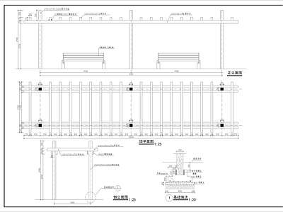 带顶弧廊架设计 施工图