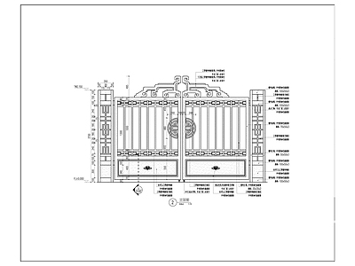 铁艺院门 施工图 通用节点