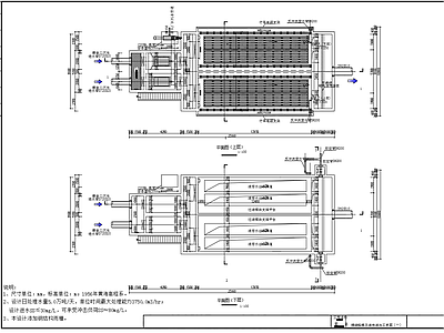 5万吨精细格栅滤布滤池平面剖面图 施工图
