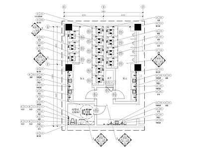 公共卫生间平面 施工图