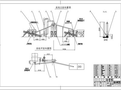 破碎机破碎系统平面立面布置 施工图