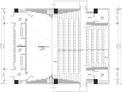 学校报告厅阶梯教室平面图