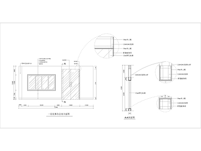 办公室玻璃双开门节点大样 施工图 通用节点