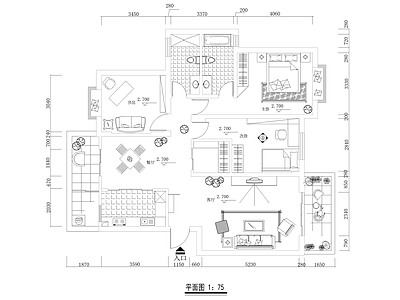 三室两厅两卫大平层装修 施工图