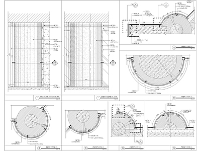 商场造型方柱圆柱节点 施工图 建筑通用节点