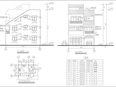 三层新农村别墅全套建筑 施工图