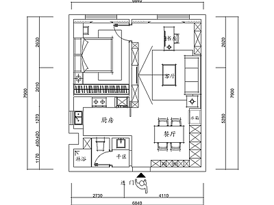 现代简约单身公寓 施工图