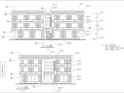 古建营业厅全套建筑 施工图