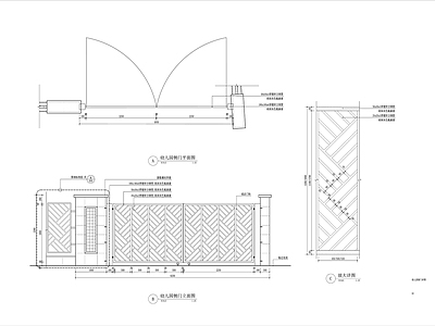入口铁艺门详图 施工图 通用节点