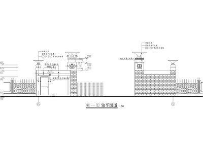 住宅小区大门详图 施工图 建筑通用节点