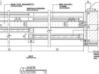 消防栓门及音控室观察窗大样 施工图